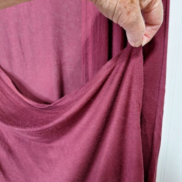 Bellino Womens 4X Open Front Fly Away Cardigan Asymmetrical Wine Red‎ Burgundy - Picture 7 of 9